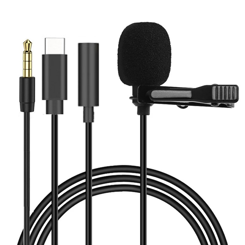 Microphone Capsule - 1.5m Mini Portable Lavalier Microphone Condenser